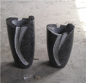 China Black Granite Vase, Monument, Gravestone Urns
