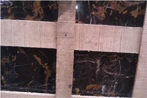 Pakistani Black and Gold Marble Slabs & Tiles, Pakistani Portoro Marble Slabs & Tiles