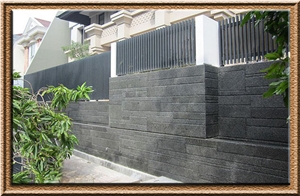 Candi Lavastone Alor_4, Grey Basalt Walling Tiles, Building Stone, Covering Tiles