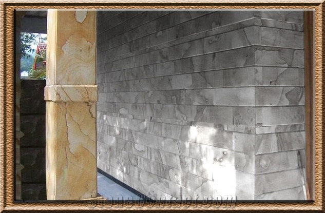 Palm Strip Sandstone Rtm Tiles & Slabs, Grey Sandstone Floor Covering Tiles, Walling Tiles