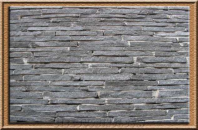 Riven Walling Rta, Indonesia Black Basalt Walling Tiles