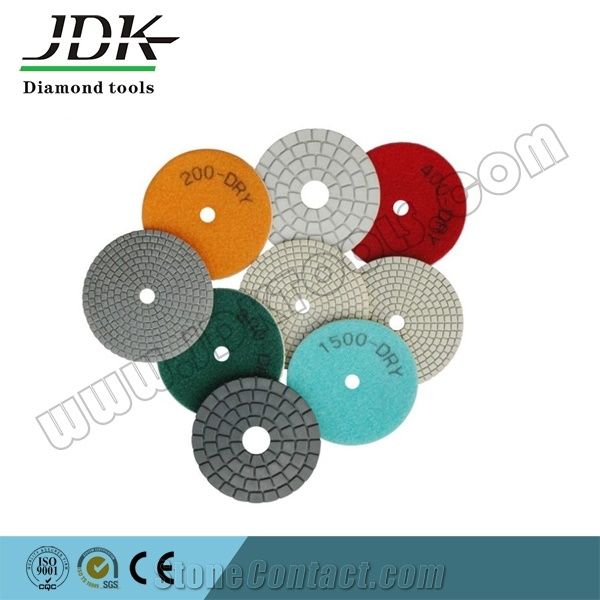 JDK Diamond Dry Flexible Polsihing Pads For Marble And Granite
