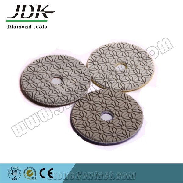 JDK Hot Sale100mm 3 Step Diamond Flexible Polishing Pads For Marble And Granite