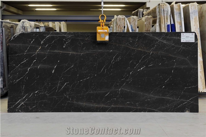 Black Saint Tropez  marble tiles & slabs, black polished marble floor tiles, wall tiles