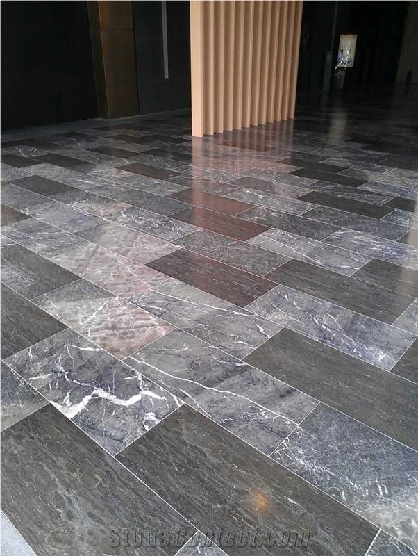 Dark Brown Limestone Polished Slabs, Limestone Floor Tiles from China