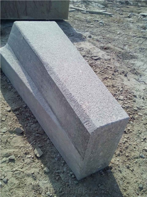 G375 Light Grey Granite Shaped Curbstones Sides Stone Slope Kerbstone ...