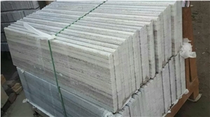 Hebei White Crystal Wood Vein Marble Sandblast Surface Steps Staircase Sill Low Prices