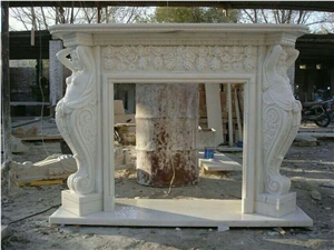 Marble Carving Western Style Fireplace Mantel with Hearth Competitive Prices