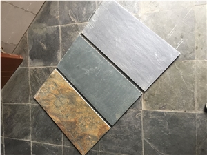 Natural Black Slate None Rust Natural Surface Honed Surface Tiles for Floor Low Prices