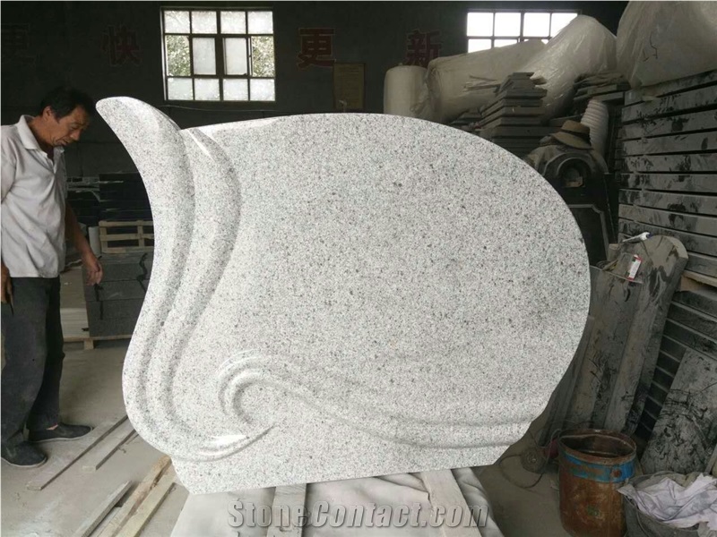 North G603 White Sesame Granite Polished Tombstones Western Style Cheap Prices