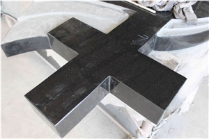 Shanxi Absolutely Black Granite Romanian Style Tombstones Headstones Competitive Prices
