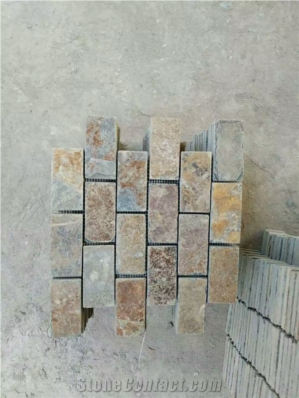 Slate Mosaic Net Paste Paving Veneer Wall Clading