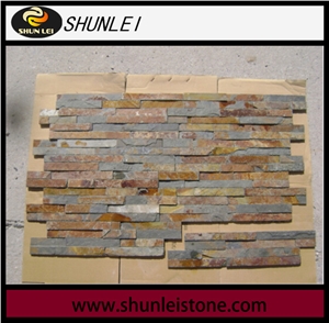 Ledgestone for Wall Cladding,China Rust Slate Stone Veneer