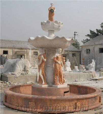 Marble Fountain with Firgure Sculptures