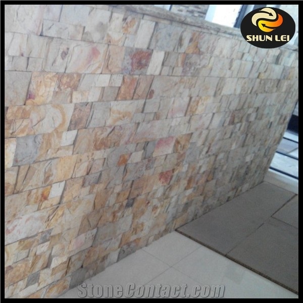 Natural Slate Stacked Stone Veneer, Slate Cultured Stone Wall Cladding