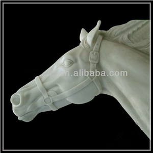 White Horse Head Statue ,Animal Sculpture ,China Cheap Sculpture ,Stone Handcraft