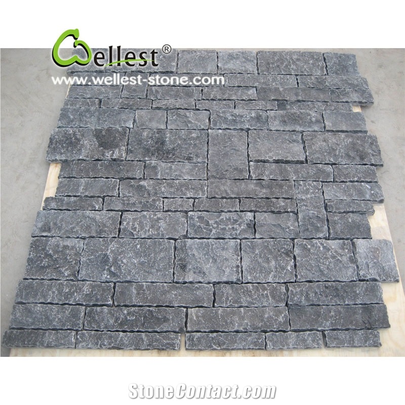 Black Limestone Wall Stone and Corner for Building and Walling