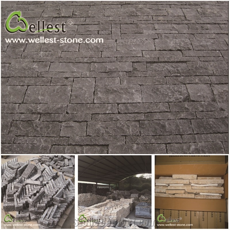 Black Limestone Wall Stone and Corner for Building and Walling