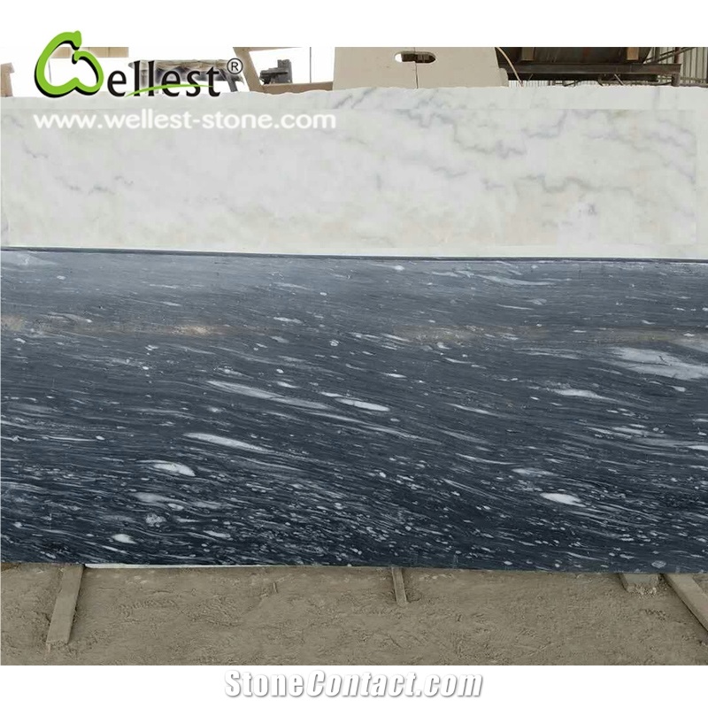 New Blue Marble Polished Finished Kitchen Countertop