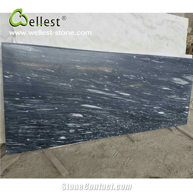 New Blue Marble Polished Finished Kitchen Countertop