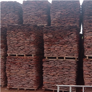 Cheap Natural Red Exterior Decoration Wall Cladding Lava Stone