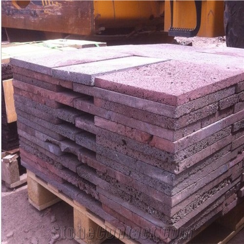 Red Lava Stone Cut to Size,Crazy Paver,Red Volcanic Basalt Floor Tiles