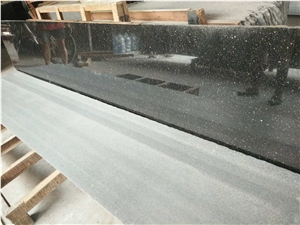 Black Galaxy Granite Slab,India Absolute Black Granite,Polished Slab