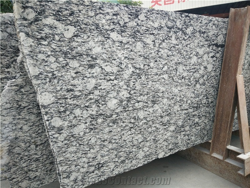 China Spary White Granite, High Quality Of Long Granite Slab