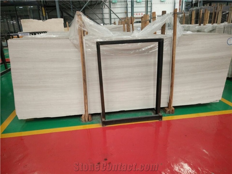 China White Wood Vein Marble, Ready Slabs in Thickness 1.5cm