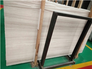China White Wood Vein Marble, Ready Slabs In Thickness 1.5Cm