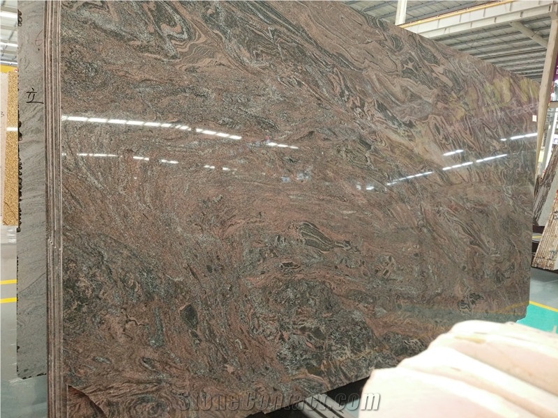 Indian Paradiso Granite Big Slab, Polished Gangsaw Slab for Interior & Exterior Decoration, Size 300cm X 180cn X 1.8cm