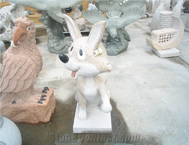China Grey Granite Animal Sculpture, Grey Granite Sculpture & Statue