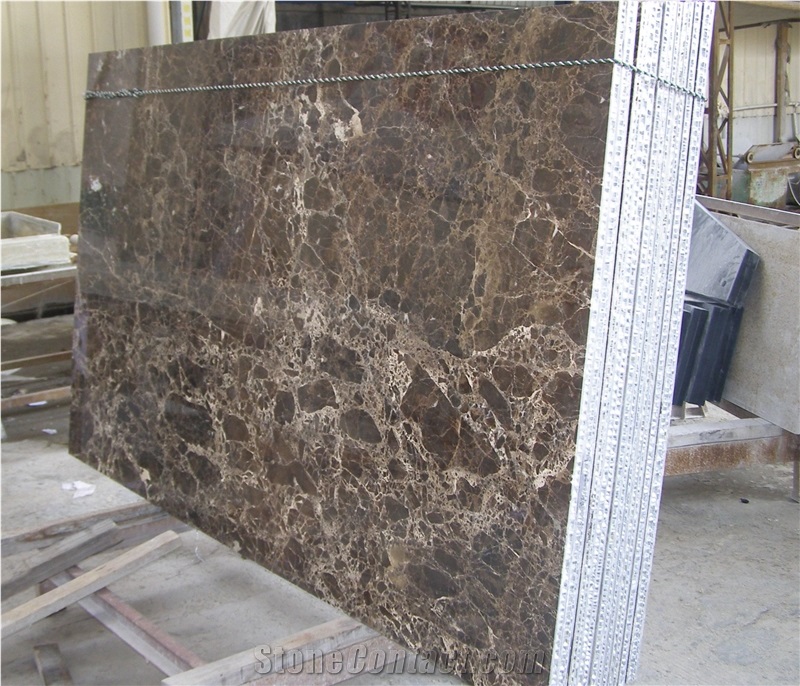 Dark Emperador Aluminium Honeycomb Backed Marble Panel