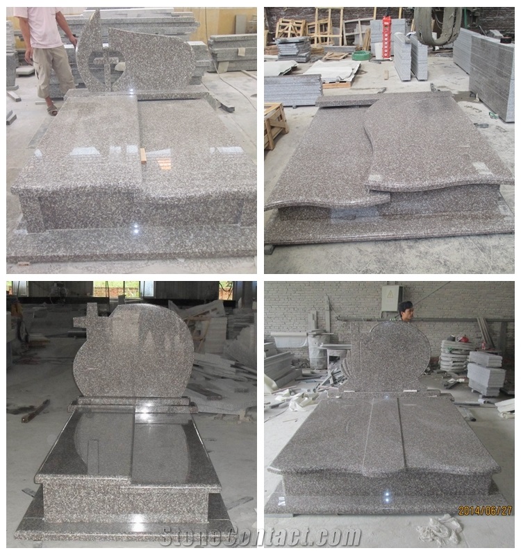 G664 Granite Tombstone & Monument,Memorials,Gravestone & Headstone Poland Style China Luna Pearl Luoyuan Red Ruby Red Vibrant Rose Violet Purple Pearl Cover Plate Poland