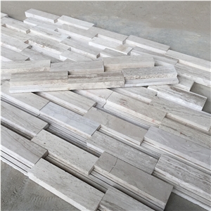 Grey & White Wood Grain Marble Cultured Stone Wall Cladding