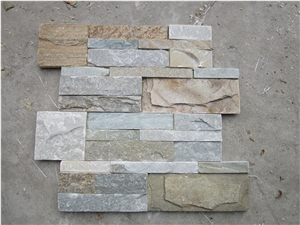 Mixed Color Cultured Stone, Light Yellow Cultured Stone, Beige Slate Cultured Stone Wall Cladding