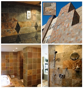 Rust Slate Floor Tiles,Multicolor Slate Flooring,Rusty Slate Stone Paving,Slate Pavers,Slate Pavement,Multicolor Slate Wall Tiles
