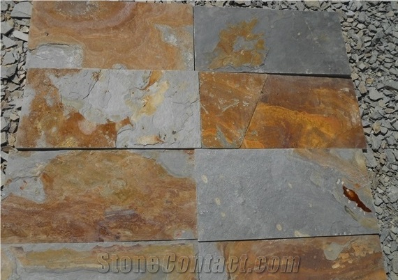Rust Slate Floor Tiles,Multicolor Slate Flooring,Rusty Slate Stone Paving,Slate Pavers,Slate Pavement,Multicolor Slate Wall Tiles
