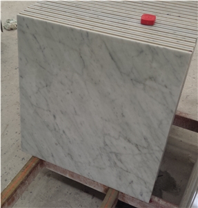 White Marble Composited Tiles, Bianco Carrara Marble Laminated Stone Panels Tile