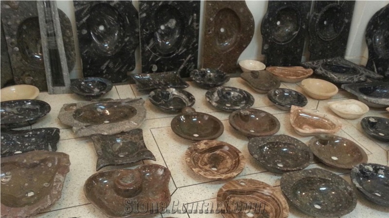 Fossil Brown Marble Sinks Wash Basins