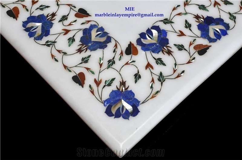 White Marble and Mother Of Pearl Inlays Border