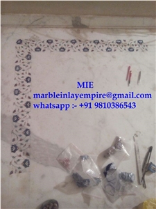 White Marble and Mother Of Pearl Inlays Border
