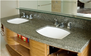China G623 Granite Bathroom Vanity Tops, Stone Bathroom Custom Countertops with Sinks & Basins, Vanity Top