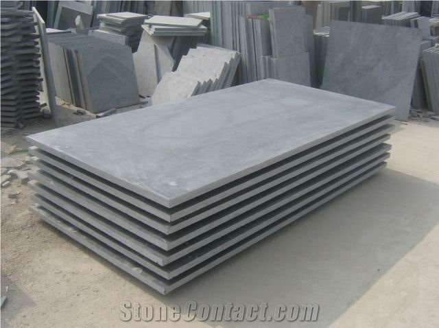 China Blue Shandong Blue Stone Tiles Honed Antique Style Slabs / Cut to Size for Floor Paving