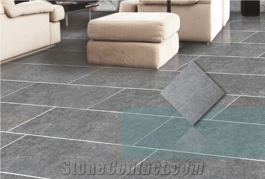 China Honed Shandong Blue Stone Tiles Honed Antique Style Slabs / Cut to Size for Floor Paving