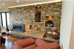 China Rustic Slate Stacked Stone/Culture Stone /Ledge Stone for Feature Wall Cladding/ Walling Panel/ Loose Stone for Fireplace Surround Decoration