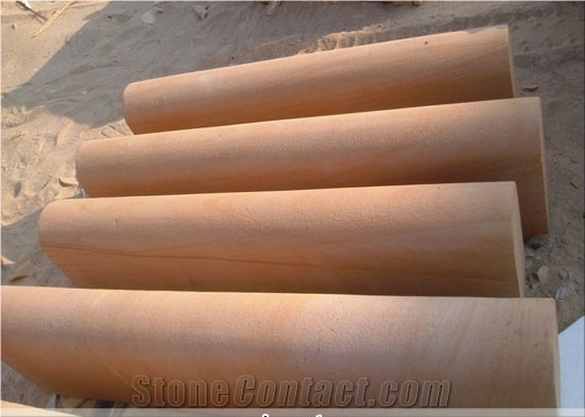 China Yellow Sandstone Column for Exterior Buildling Decoration