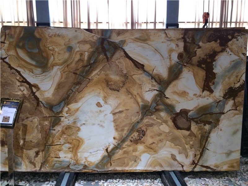 Stone Wood Quartzite Tiles & Slabs / Palomino Quartzite Gneiss Tiles, Brazil Yellow Quartzite
