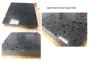Artificial Spark Black Crystal Quartz Slab