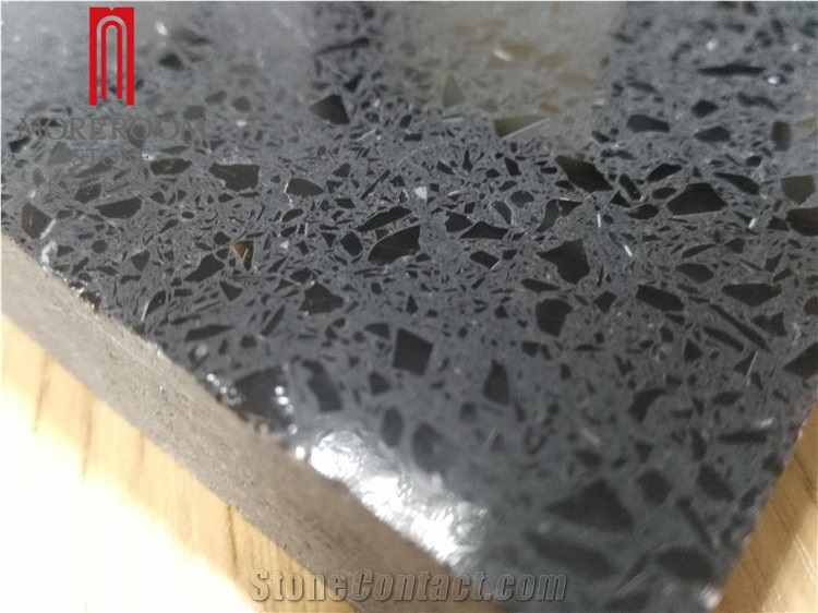 Artificial Spark Black Crystal Quartz Slab